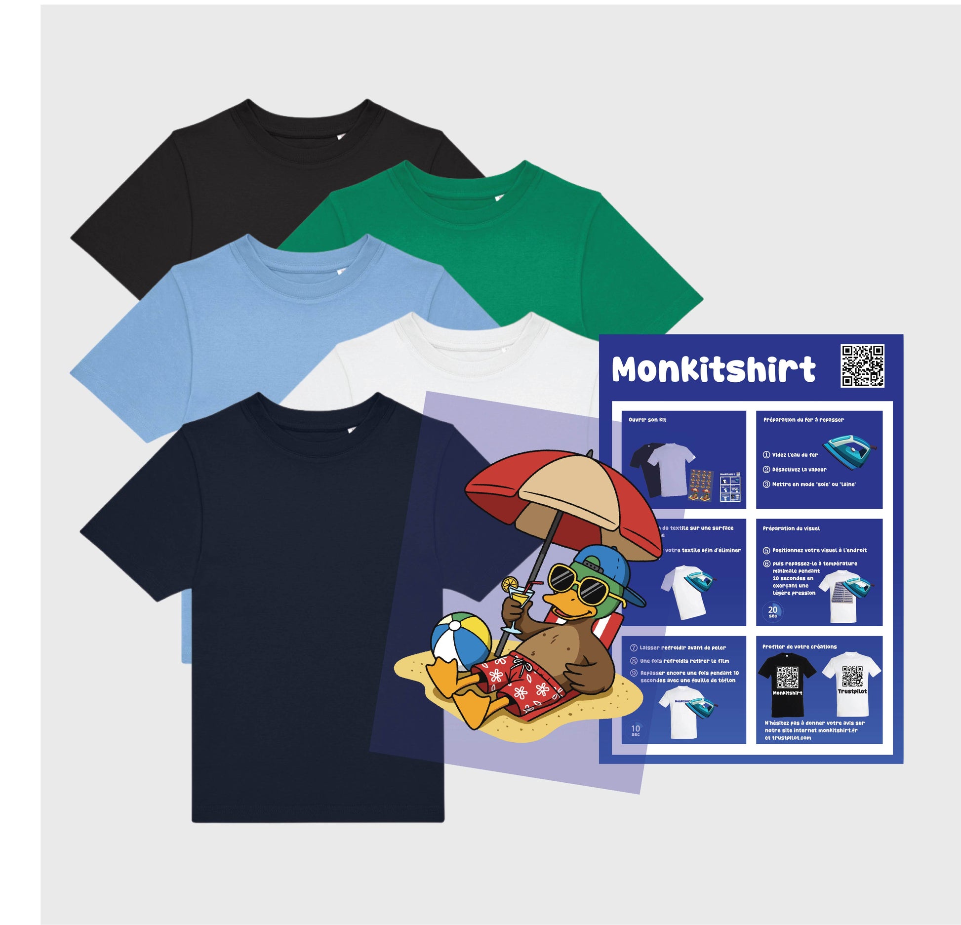 Kit t-shirt enfants à personnaliser – Impression textile et guide inclus