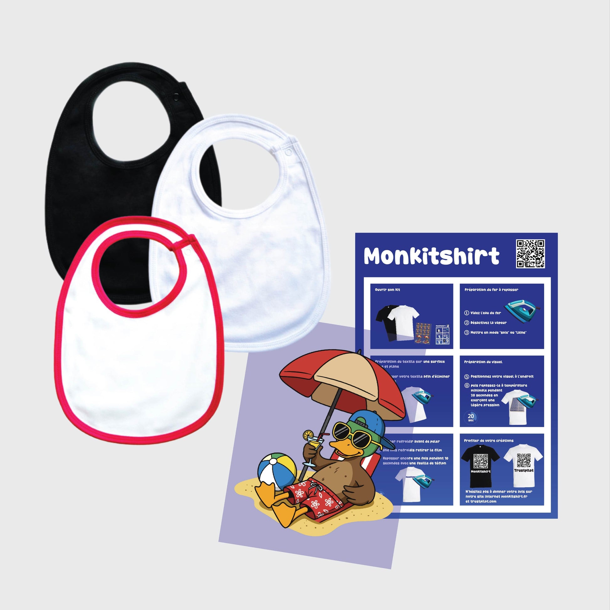 Kit bavoir bébé à personnaliser – Impression textile et guide inclus