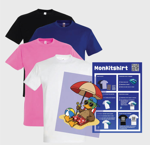 Kit t-shirt classique unisexe à personnaliser – Impression textile et guide inclus