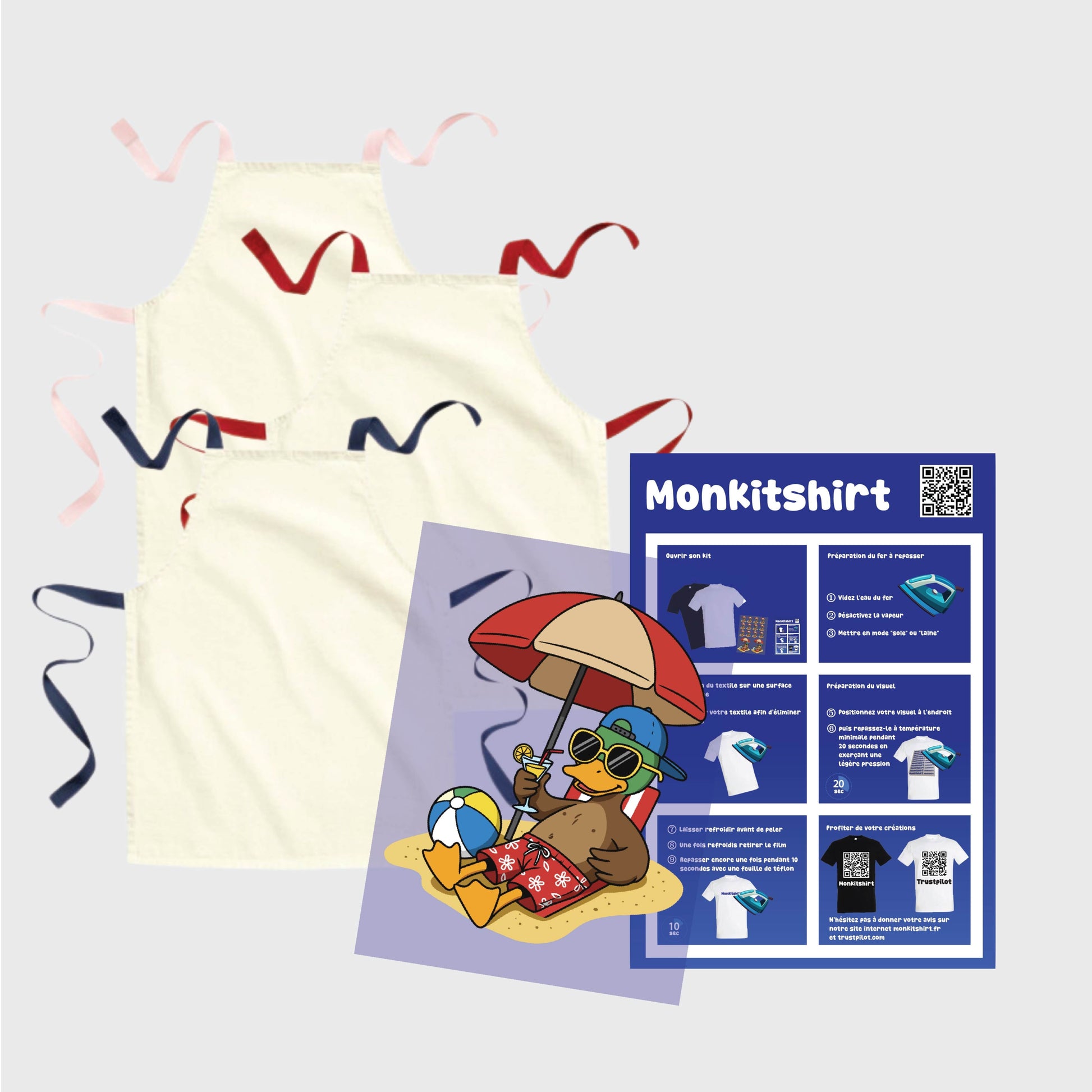 Kit tablier de cuisine enfants à personnaliser – Impression textile et guide inclus