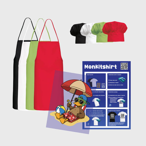 Kit tablier + toque de cuisine enfants à personnaliser – Impression textile et guide inclus