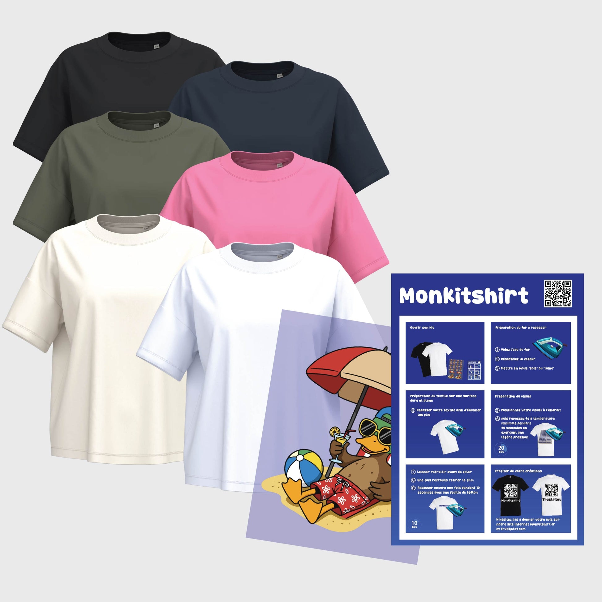 Kit t-shirt crop premium femme à personnaliser – Impression textile et guide inclus